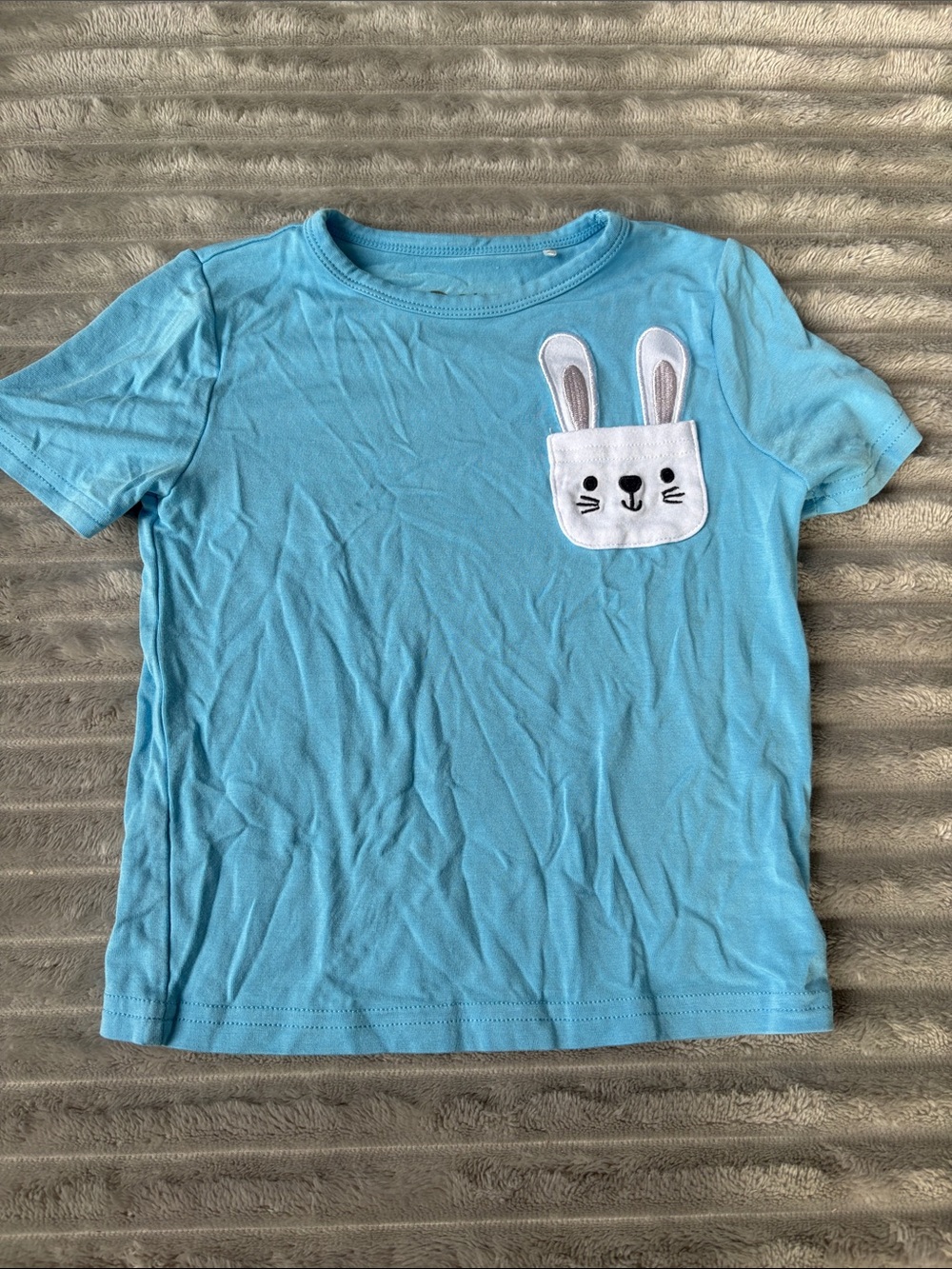 Little Sleepies Light Blue Bunny Pocket Short Sleeve Tee